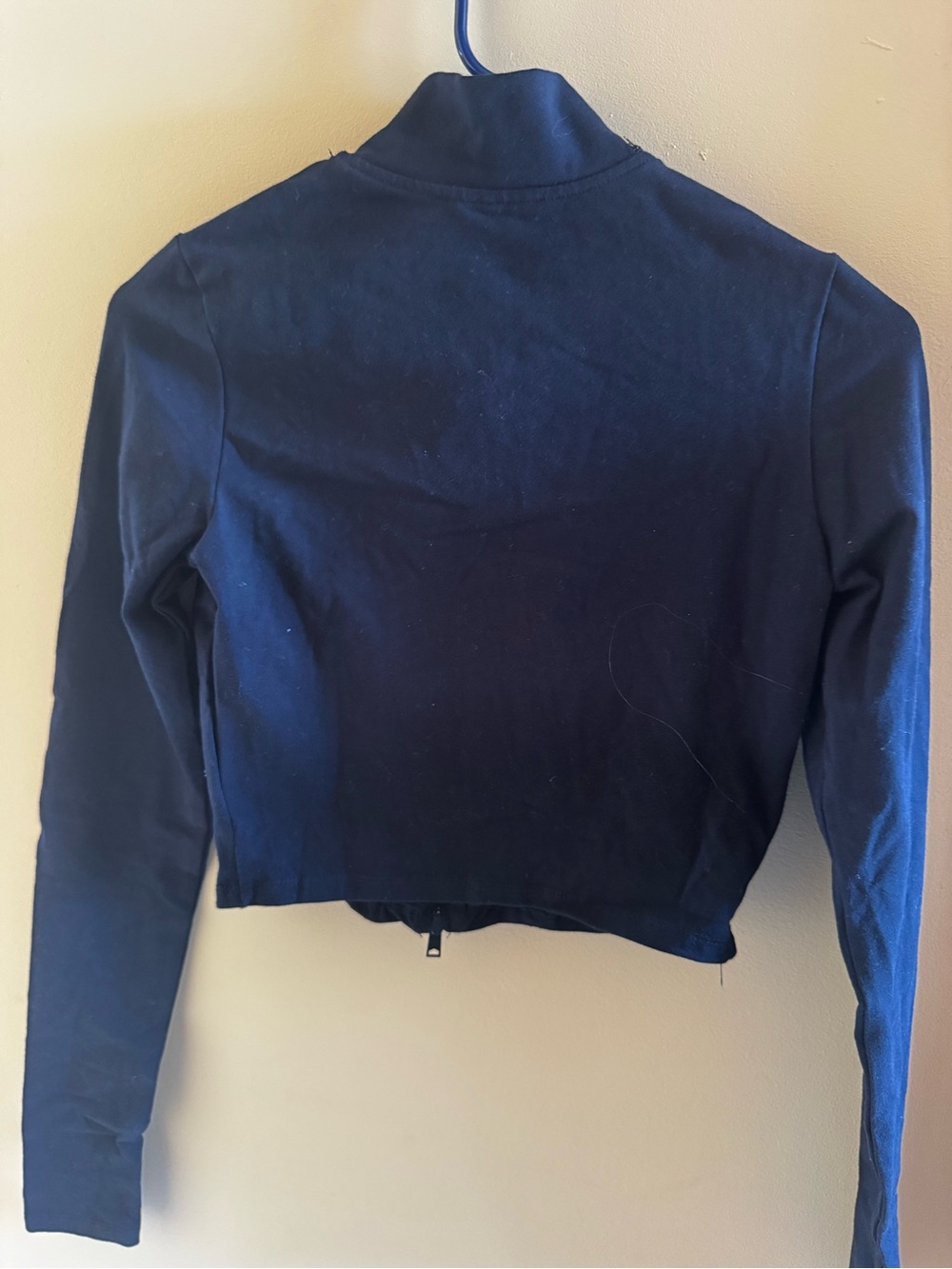 Garage Women's Dark Blue Zip-Up Sweater - Picture 2 of 4